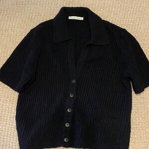 Abercrombie & Fitch Black Button-Up Top
